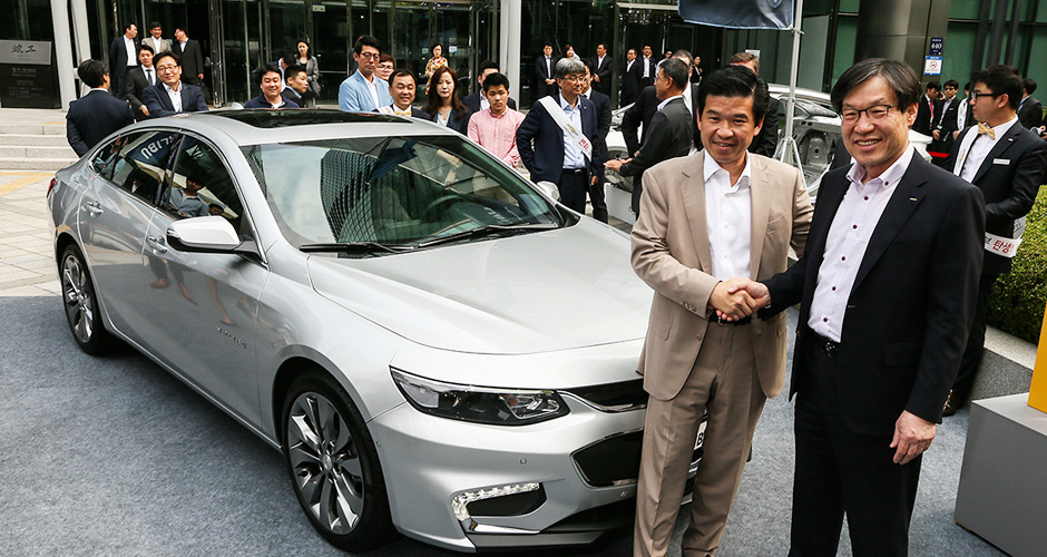 포스코 센터에서 진행된 올 뉴 말리부 전시 및 공동 프로모션